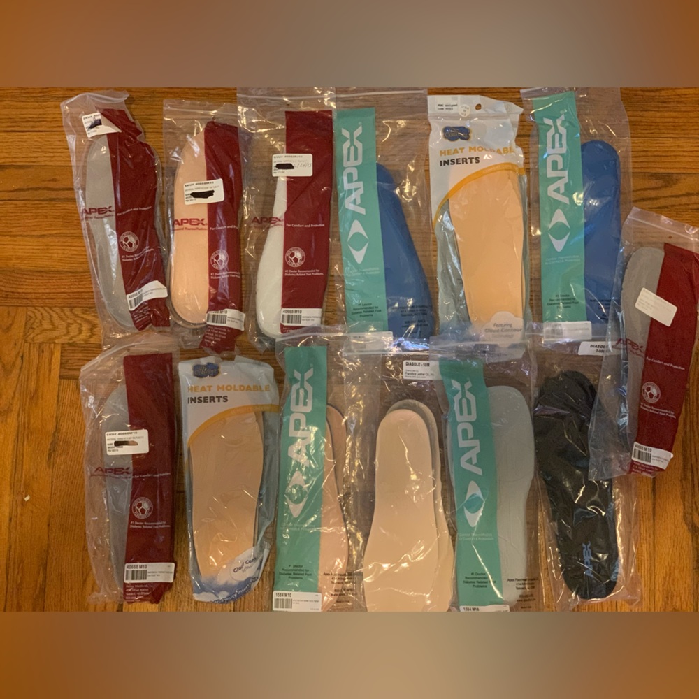 APEX Mens Size 10 Diabetic Foam Inserts Insoles Lot Of 13 New Factory Sealed